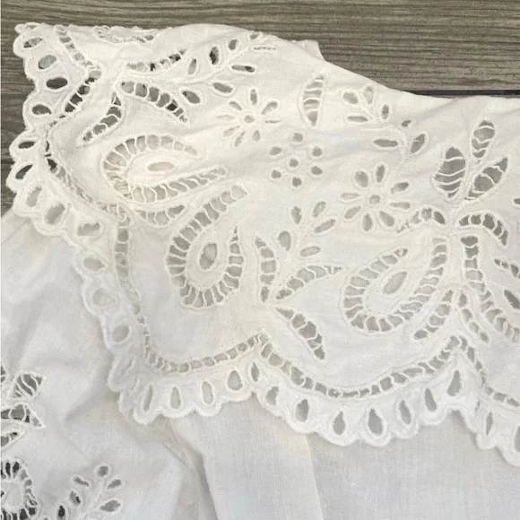 Elegant White Long Sleeve Women's Vintage Blouse (UNIQUE) - Picture 6 of 11